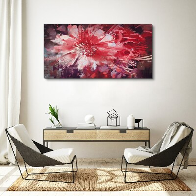 Foto leinwand Lila Blumen im abstrakten Stil