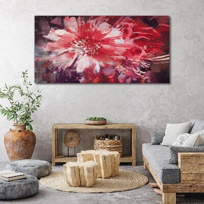 Foto leinwand Lila Blumen im abstrakten Stil
