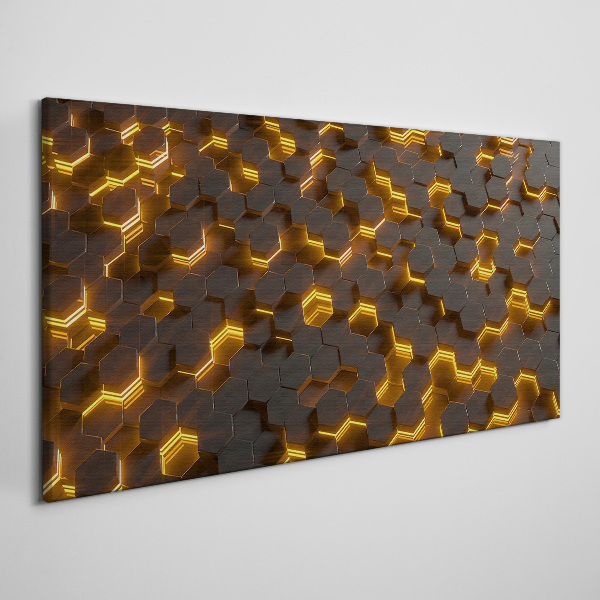 Foto auf leinwand Goldene Sechsecke in Bewegung