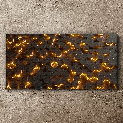 Foto auf leinwand Goldene Sechsecke in Bewegung