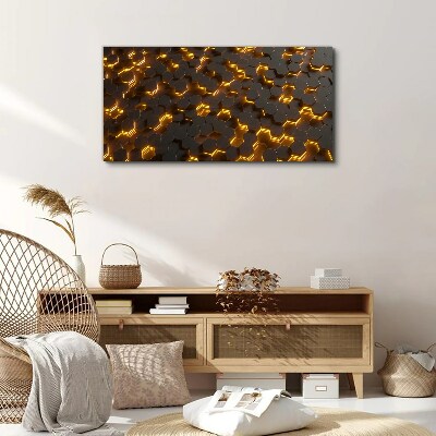 Foto auf leinwand Goldene Sechsecke in Bewegung