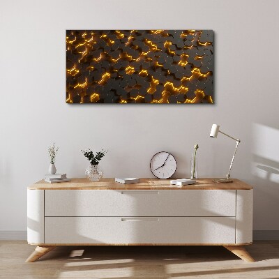 Foto auf leinwand Goldene Sechsecke in Bewegung