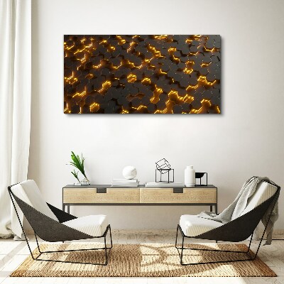 Foto auf leinwand Goldene Sechsecke in Bewegung