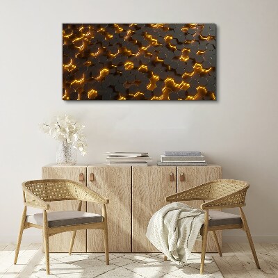 Foto auf leinwand Goldene Sechsecke in Bewegung