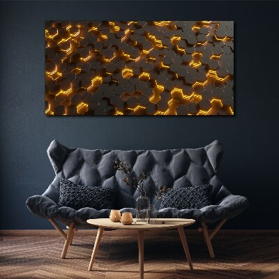 Foto auf leinwand Goldene Sechsecke in Bewegung