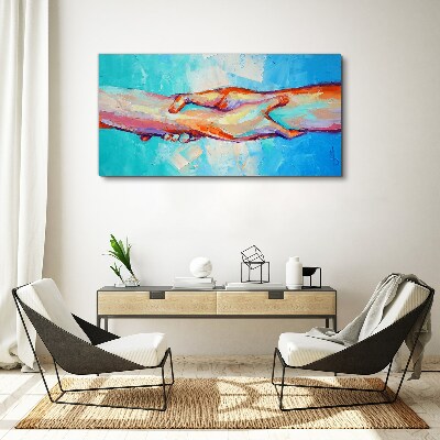 Foto auf leinwand Hände in Farbe vereinen
