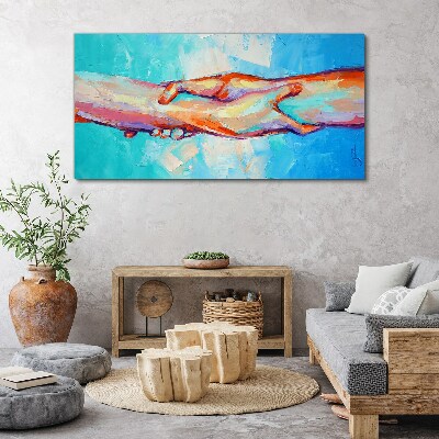 Foto auf leinwand Hände in Farbe vereinen
