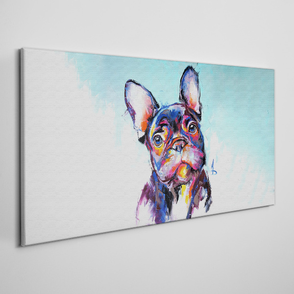 Foto auf leinwand Buntes Porträt einer französischen Bulldogge