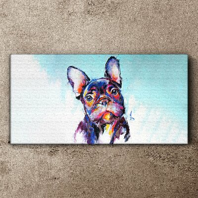 Foto auf leinwand Buntes Porträt einer französischen Bulldogge