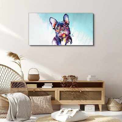 Foto auf leinwand Buntes Porträt einer französischen Bulldogge