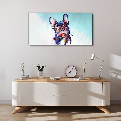 Foto auf leinwand Buntes Porträt einer französischen Bulldogge