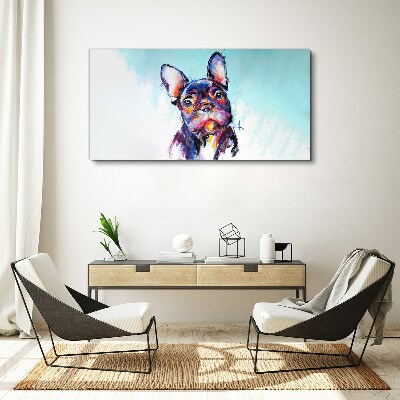 Foto auf leinwand Buntes Porträt einer französischen Bulldogge