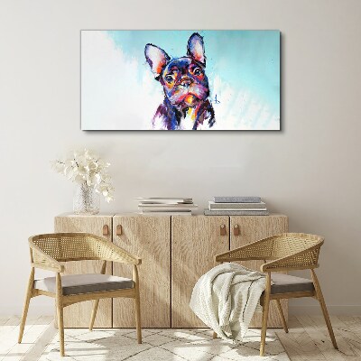 Foto auf leinwand Buntes Porträt einer französischen Bulldogge