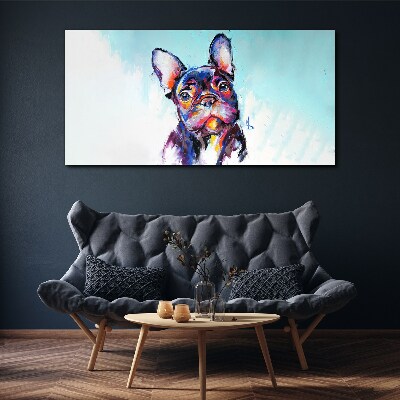 Foto auf leinwand Buntes Porträt einer französischen Bulldogge