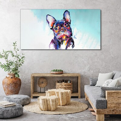 Foto auf leinwand Buntes Porträt einer französischen Bulldogge