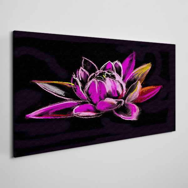 Foto auf leinwand Lotusblume auf schwarzem Hintergrund