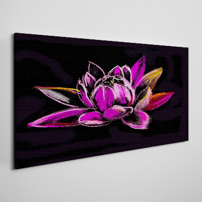 Foto auf leinwand Lotusblume auf schwarzem Hintergrund