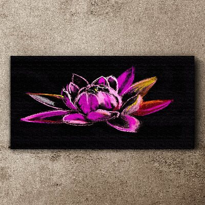 Foto auf leinwand Lotusblume auf schwarzem Hintergrund