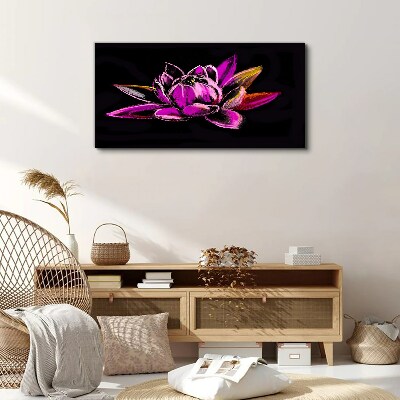 Foto auf leinwand Lotusblume auf schwarzem Hintergrund