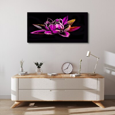 Foto auf leinwand Lotusblume auf schwarzem Hintergrund