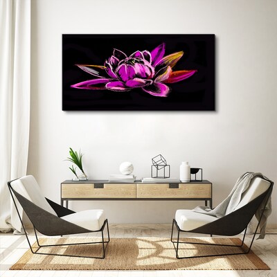 Foto auf leinwand Lotusblume auf schwarzem Hintergrund