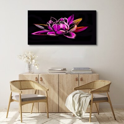 Foto auf leinwand Lotusblume auf schwarzem Hintergrund