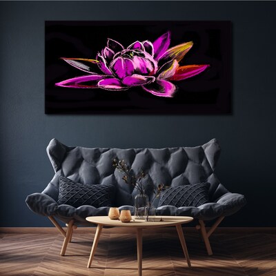 Foto auf leinwand Lotusblume auf schwarzem Hintergrund