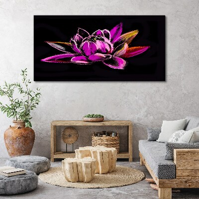 Foto auf leinwand Lotusblume auf schwarzem Hintergrund