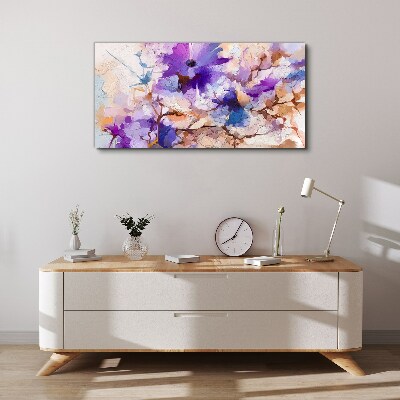 Foto auf leinwand Florale Abstraktion in Lila