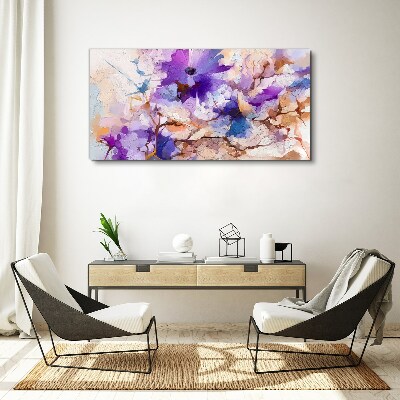 Foto auf leinwand Florale Abstraktion in Lila
