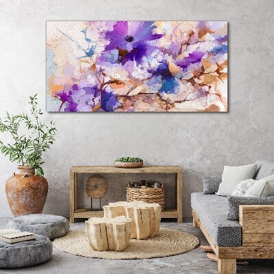 Foto auf leinwand Florale Abstraktion in Lila
