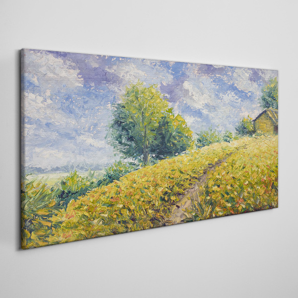 Foto auf leinwand Sommerliche Feldlandschaft