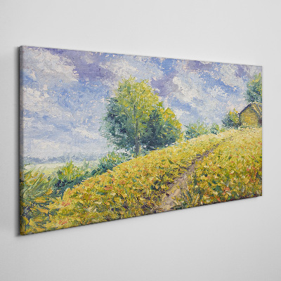 Foto auf leinwand Sommerliche Feldlandschaft