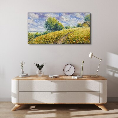 Foto auf leinwand Sommerliche Feldlandschaft