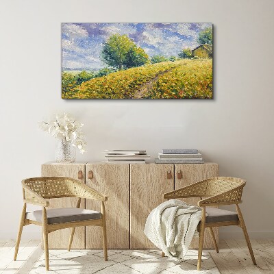 Foto auf leinwand Sommerliche Feldlandschaft