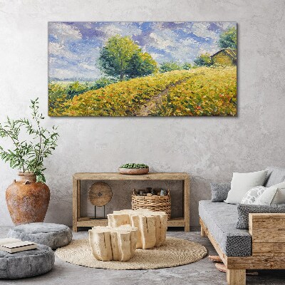 Foto auf leinwand Sommerliche Feldlandschaft