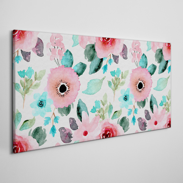 Foto auf leinwand Blumenmuster in zarten Farbtönen