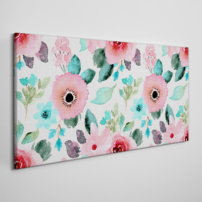 Foto auf leinwand Blumenmuster in zarten Farbtönen