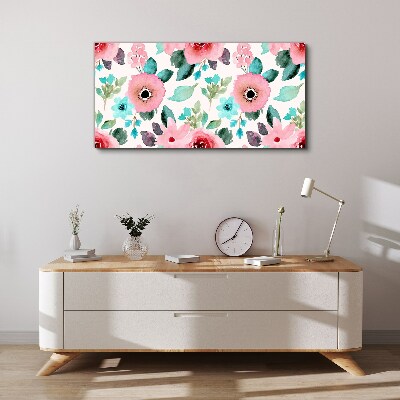 Foto auf leinwand Blumenmuster in zarten Farbtönen