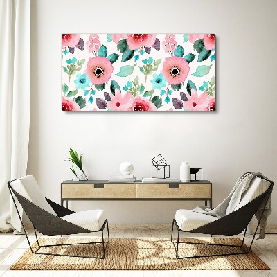Foto auf leinwand Blumenmuster in zarten Farbtönen
