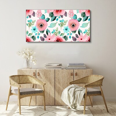 Foto auf leinwand Blumenmuster in zarten Farbtönen