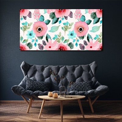 Foto auf leinwand Blumenmuster in zarten Farbtönen