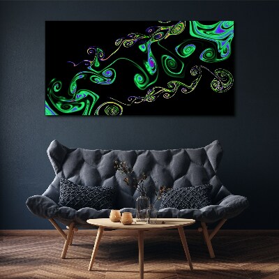 Foto auf leinwand Wellen bunter Spiralen