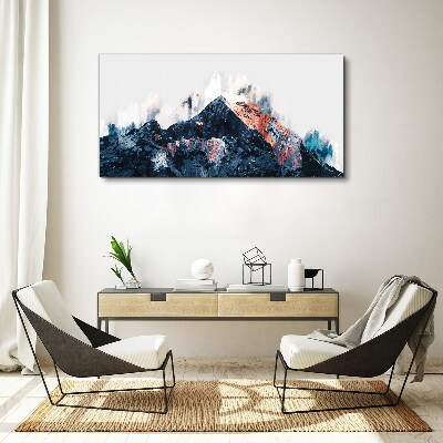 Foto auf leinwand Bergpanorama in abstrakter Form
