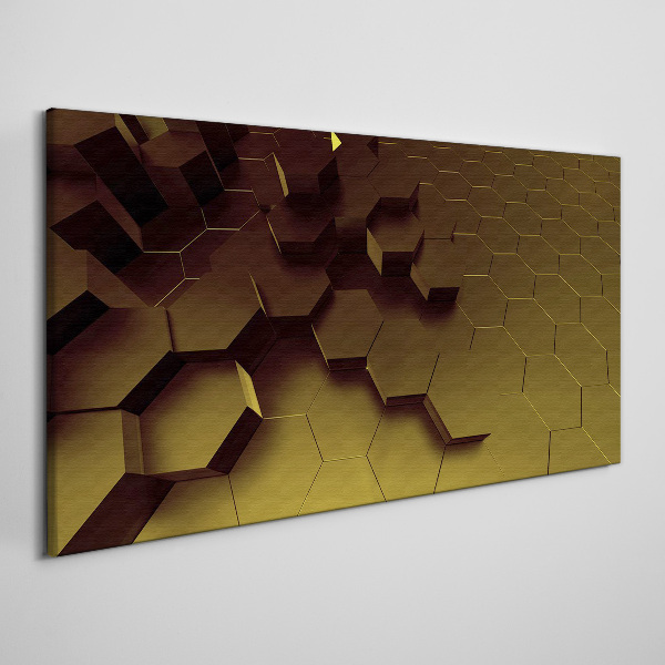 Bild auf leinwand Goldene Sechsecke