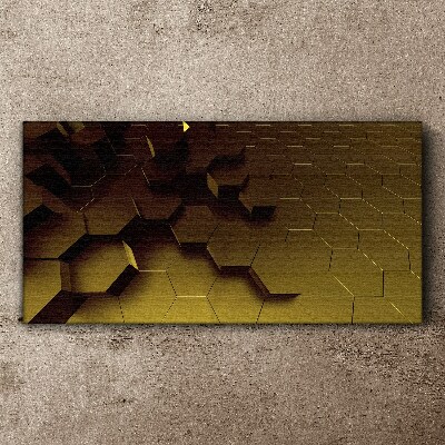Bild auf leinwand Goldene Sechsecke