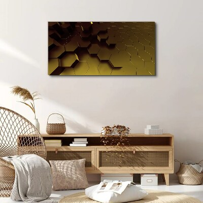Bild auf leinwand Goldene Sechsecke
