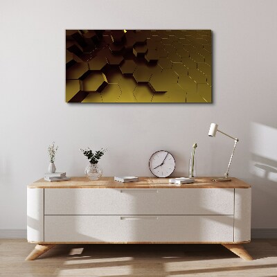 Bild auf leinwand Goldene Sechsecke