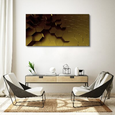 Bild auf leinwand Goldene Sechsecke