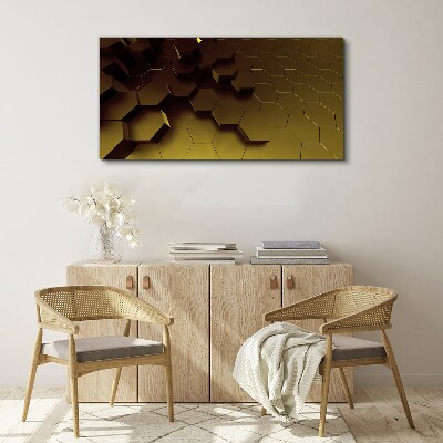 Bild auf leinwand Goldene Sechsecke